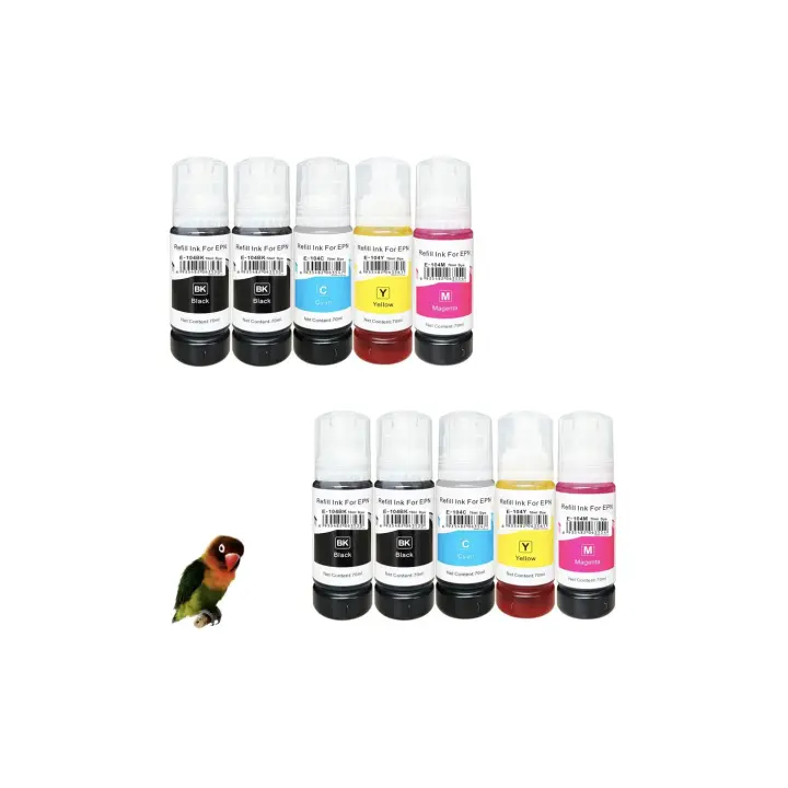 10 Botellas Tinta Epson 104 Botella de Tinta (negrox4 + CiÁnx2 + Magentax2 + Amarillox2) - Cartuchos de Tinta - 1