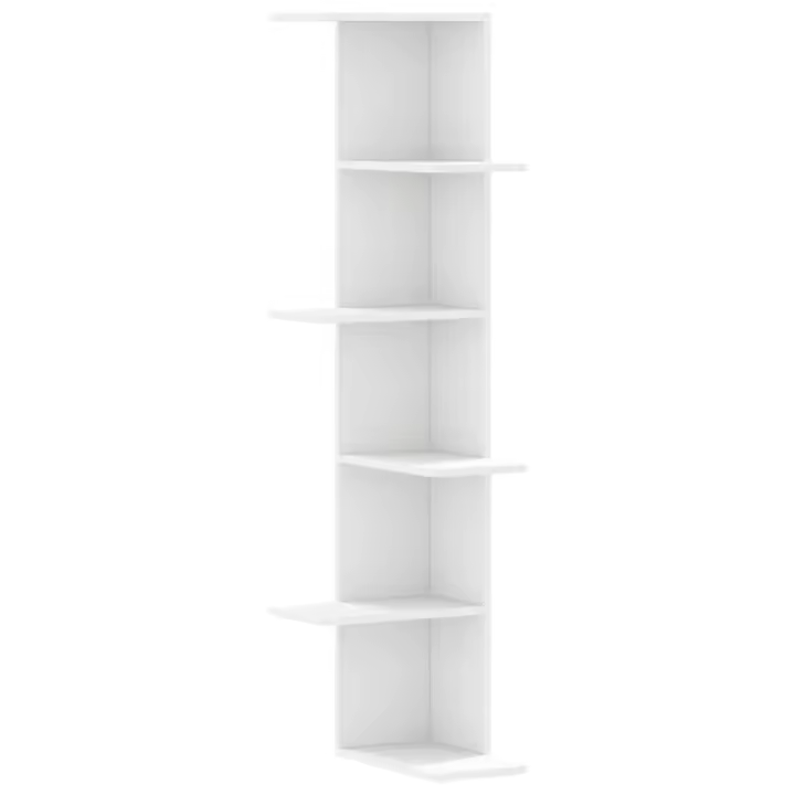 Estantería de Esquina Madera Blanca 36,5x36,5x140 cm muebles estantes - 1