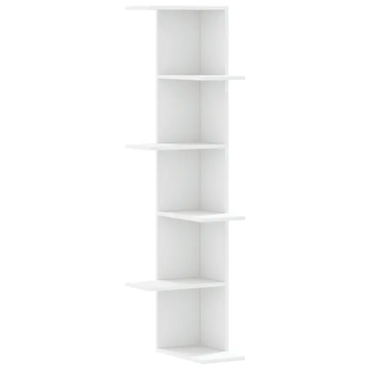 Estantería de Esquina Madera Blanca 36,5x36,5x140 cm muebles estantes - 1