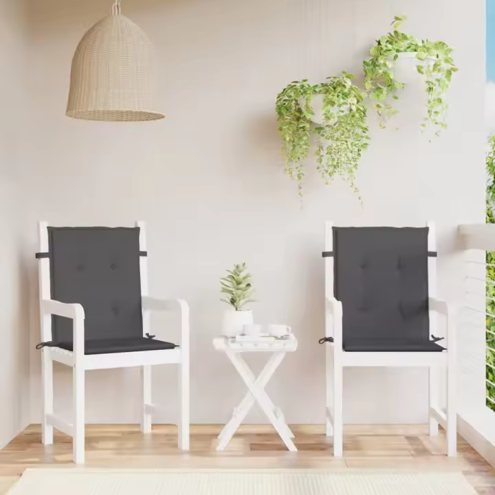 Tela Oxford Antracita de Tela Jardín Silla Jardín respaldo Bajo 2 UDS - 1