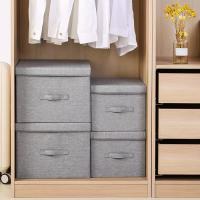 Caja De Almacenamiento Grande, Cajas De Almacenamiento con Tapas, Caja De Almacenamiento De Ropa, Caja Plegable De Tela，Envio desde España. - details 0