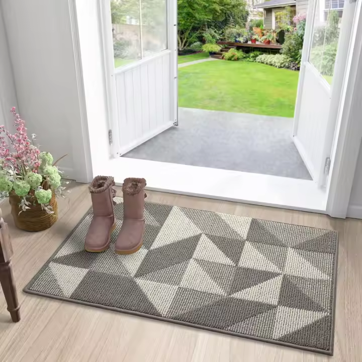Entrance Mat Non-Slip Door Mat, 60 x 90cm Soft Doormat Machine Washable Entrance Rug for Indoor, Outdoor, Bedroom, Kitchen, Hallway, Living Room, Yard - Gray - 1