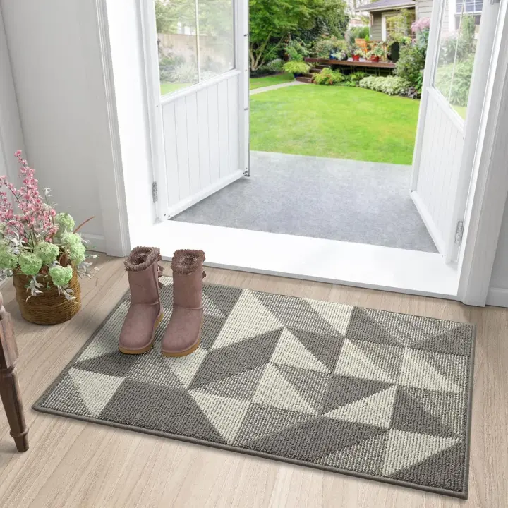 Entrance Mat Non-Slip Door Mat, 60 x 90cm Soft Doormat Machine Washable Entrance Rug for Indoor, Outdoor, Bedroom, Kitchen, Hallway, Living Room, Yard - Gray - 1