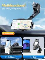 Soporte para teléfono de coche con Sucker Fuerte, adortado para salpicadero/parrillas, rotación de 360 ° y retrácthil - details 2