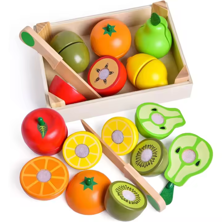 11 PCS Traje Educacional para niños de 1 A 3 años, Vegetarian rebanador, juguetes, comida, y Almacenes Frutas, juguetes, Regalos - 1
