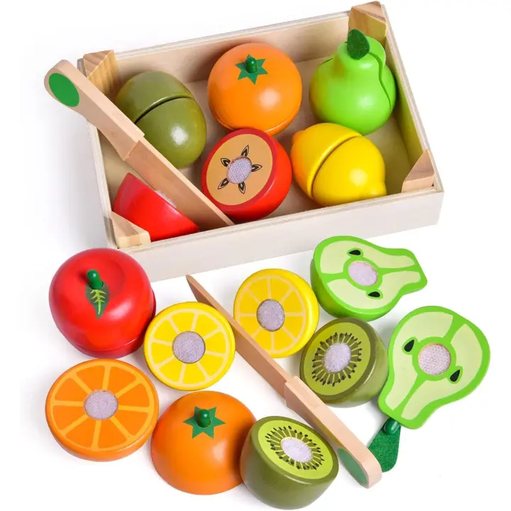 11 PCS Traje Educacional para niños de 1 A 3 años, Vegetarian rebanador, juguetes, comida, y Almacenes Frutas, juguetes, Regalos - 1