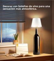 Lámpara De Mesa Inalámbrica LED Para Botella De Vino 3 Colores Regulables a Medida Recargable Por USB Luz De Ambiente Táctil Impermeable Para Comedor - details 5