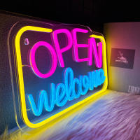 Letra LED De Bienvenida Abierta Signo Neon Para Decoración De Bar Business Tienda Club Suministro USB Material Acrílico - details 6