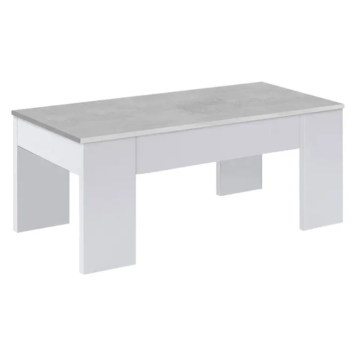 CAMA EXPRESS Mesa centro elevable en color blanco artik con medida: 100x50x45 cm - 1