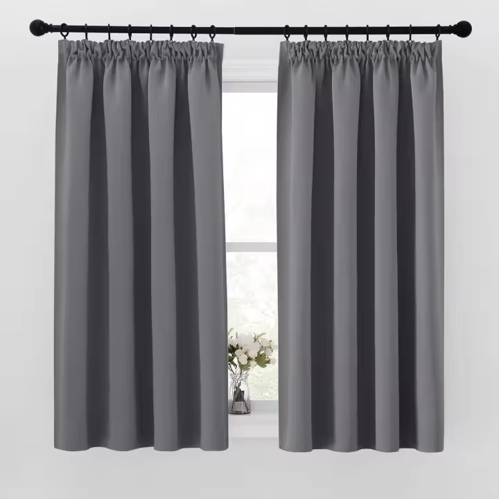 Cortinas Cortas Opacas para Ventanas de Cocina/Comedor, Cortinas Termicas Aislantes con Fruncidas 2 Piezas,140x137cm,Moca - 1