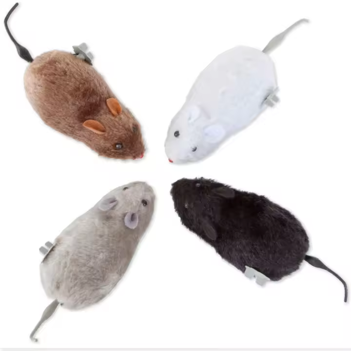 Juguete De Peluche Divertido Y Realista Ratón Para Gatos Y Perros Con Cola Ratón De Tela Para Mascotas Y Niños Color Aleatorio - 1