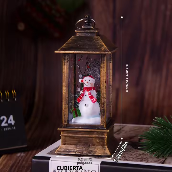 Luz Nocturna Navideña 1PC Decoración De Escritorio Con Árbol De Navidad Y Santa Claus Figura De Plástico Retro Y Nostálgica Para Adornos De Interiores - 1