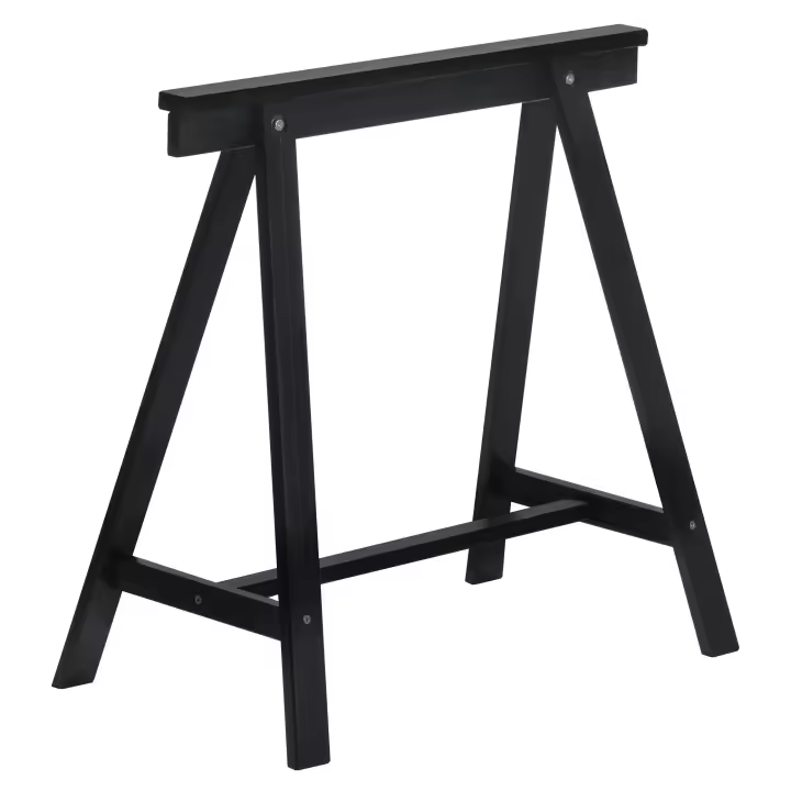 Caballete negro Deco de madera maciza de pino (72x70x41 cm) - 1
