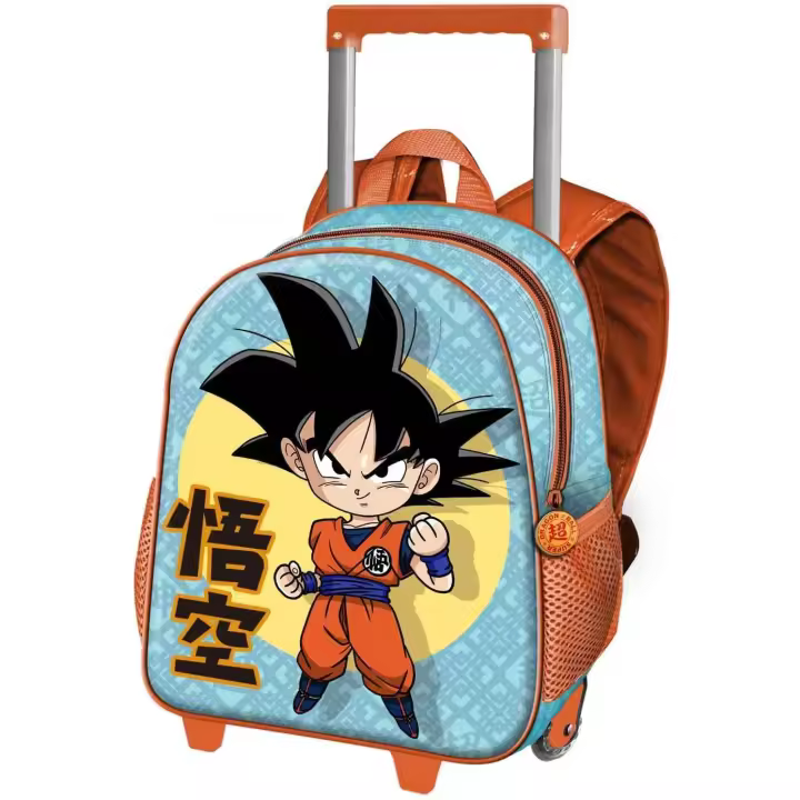 Mochila Carro Dragon Ball 3D Infantil Pequeña, Trolley Dragon Ball 3D, Mochila Trolley Goku 3D, Color Azul, 34 x 26 x 13 cm, Karactermania - Kiglam - 1