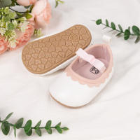 Zapatos De Primera Caminata Para Niñas Meckior Cuero PU Suela De Goma Antideslizante Suave Para Recién Nacidos Y Bebés 0-18M Cierre Elástico Estilo Casual - details 3