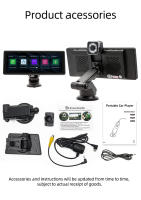 BQCC Reproductor Multimedia Portátil Para Coche 10.26 Pulgadas Pantalla IPS Car DVR Con Carplay Sin Cable Android Auto BT USB TF AUX Stereo Inteligente - details 13