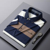 Camisa Polo Casual Para Hombres De Hilo Tejido Manga Corta Color Sólido Moda Top Transpirable Para Verano - details 3