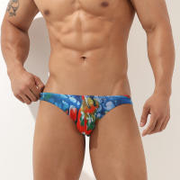 Tanga De Baño Para Hombre Seobean Tres Piezas Ajustable Transpirable Con Estampado De Rayas En Agua Triángulo Bikini De Playa - details 17