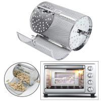 Carcasa De Acero Inoxidable Para Barbacoa Y Horno Accesorios Para Air Fryer Cesta De Freír Universal Grilled Cage Drum Rack Para Café Y Carne - details 3