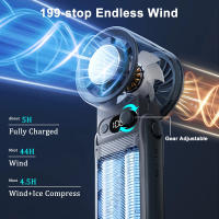 Abanico Portátil Mano 3600mAh Recargable Plegable Con Cuello Para Refrigeración Al Aire Libre Camping Ventilador De Hielo - details 5