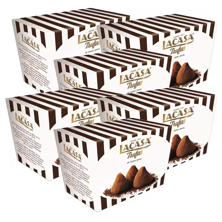 Lacasa Lote de 6 Caja de Trufas al Cacao Puro 85G - 1