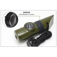 Silbato De Supervivencia Jungle 7 En 1 Con Compas Espejo Linterna Magnificador Luz LED Y Termómetro Herramienta De Almacenamiento Para Senderismo - details 6