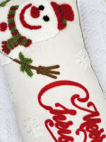 Funda De Cojín De Algodón 100% Con Bordado De Payaso De Navidad Para Decoración De Dormitorio Sala De Estar Casa - details 1