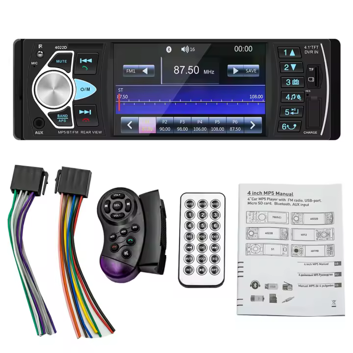 BQCC Jugador De Vehículo MP5 Con Pantalla HD IPS De 4.1 Pulgadas Control Por Bluetooth Función De Radio FM USB AUX Luz Colorida Hands-Free Para Coche - 1
