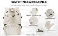 Mochila De Viaje Likros Para Mujeres Con USB Expansible Weekender De Senderismo Para Hombres Portátil 40L Impermeable - details 3