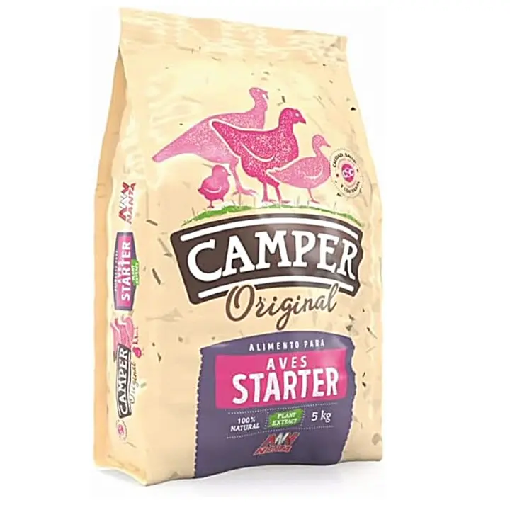Camper Aves Starter 5kg Alimento a base de pienso completo para el arranque de aves recién nacidas como pollos, patos, pavos, perdigones - Nanta - 1