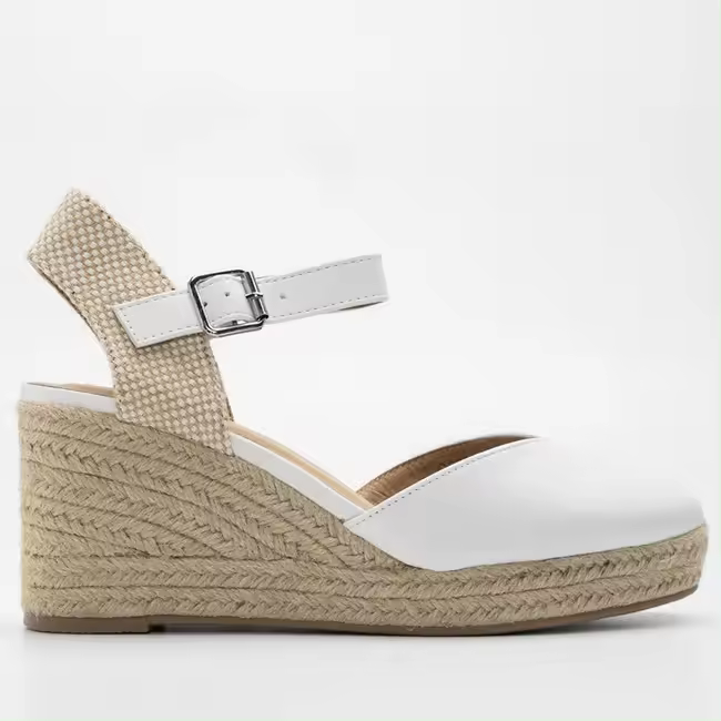 Teovel Alpargata Cuña Esparto con Plataforma - Ref Q8239 - Cierre Hebilla - Cuña 8,5 Cm - Plataforma 2,5 - Nueva Colección 25 - - 1