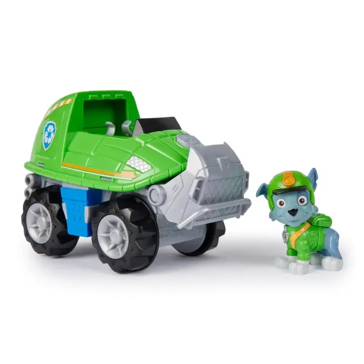 SPIN MASTER - PATRULLA CANINA - Pack Figura Rocky Jungle Pups y Vehículo Tortuga - Patrulla Canina Juguetes - 6067763 - Juguetes Niños 3 años + - Regalo Niño 3 años + - 1