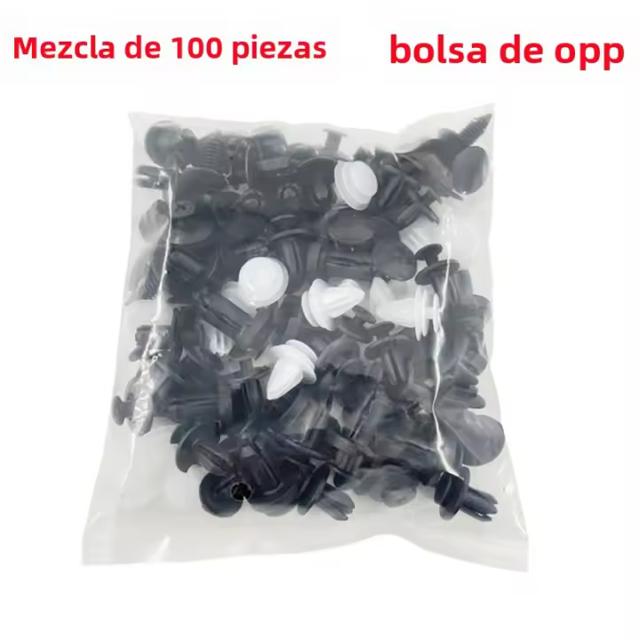 100PCS Clips De Coche Universales 6 Tipos Cierre Rápido Plástico Fijo OPP Bag Mixta Pack Para Reparación De Automóviles - 1