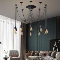 Lámpara Colgante Industrial Retro Para Restaurante Ropa Y Hogar Con Multiple Cabezas Estilo Araña Para Sala De Estar Y Dormitorio - details 5