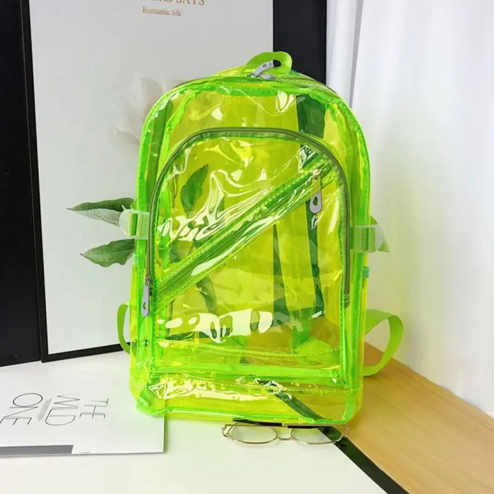 Mochila Escolar De Plástico Para Mujer Coreana Primavera Verano Colores Caramelo Transparente PVC Mochila De Goma Para Niñas - 1