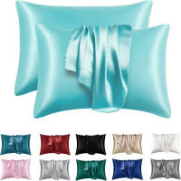 2pcs Fundas De Almohada De Satén Seda Para Cabello Y Piel Coral Tamaño Estándar Conjunto De Fundas De Almohada Super Suaves - details 12