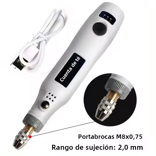 Herramienta Sin Cable USB 3 Velocidades Mini Taladro Dremel Set De Accesorios Para Grabado Y Carpintería DIY - 1