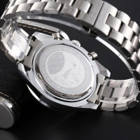 Reloj De Pulsera De Cuarzo PLADEN Para Hombres Lujo Acero Inoxidable Cronógrafo Deportivo Resistente Al Agua Con Manecillas Luminosas Y Calendario Completo Moda Casual - details 10