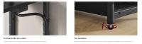 VASAGLE Mesa Auxiliar con Multienchufe, Mesa Auxiliar Estrecha con 3 Estantes, Mesa para Espacios Pequeños con Revistero, para Salón, Dormitorio, Estudio, Negro Ébano y Negro Tinta/Marrón Rústico y Negro Tinta/Greige Melange y Negro Tinta - details 1
