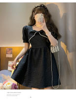 Vestido Vintage Bordado YUQI Para Mujer Verano 2024 Cierre De Cremallera Estilo Hepburn Retro Elegante Mini Con Cinturón Y Bow - details 23