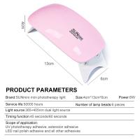 Secador De Uñas Portátil 6W Con 6 Lámparas LED UV Para Manicura En Casa Cable USB Incluido Para Secado De Polvos Y Varnices - details 1