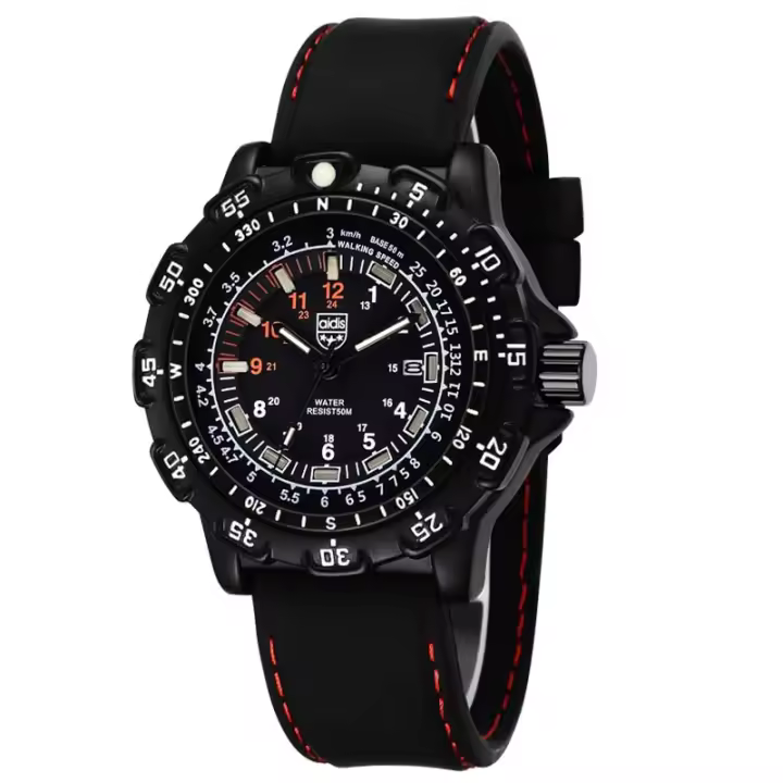 Reloj De Pulsera De Cuarzo Para Hombre Addies Militar Especial Forces Deportivo Al Aire Libre Luminoso Clásico SEAL Ejército Resistente Al Agua Con Luz Trasera Y Correa De Silicona - 1