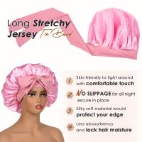 Gorro de seda para dormir,Rizador de pelo sin calor y Gorro de dormir de satén, rizadores de pelo sin calor para cabello largo, para dormir durante la noche, herramienta de peinado perezoso de bricolaje - details 0