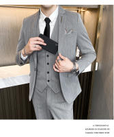 Traje De Tres Piezas Para Hombre (blazer+ Chaleco + Pantalones) Estilo Casual Elegante Con Rayas Adaptado a Todas Las Estaciones Vestimenta Adecuada Para Bodas Y Negocios - details 3