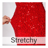 Vestido De Fiesta Larga Rojo Con Lazo Y Lentejuelas Para Mujer Vestido De Noche Para Bodas Y Premiaciones De Corte Sirena Con Mangas Largas Y Abertura Lateral - details 7
