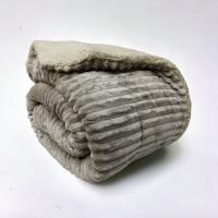 Mercatienda.es Edredones Cama 150 Extra Grueso +700gr/m2 | Sedalina & Borreguillo | Térmico Invierno + Cuadrantes Regalo | Rayas en Taupe - details 1