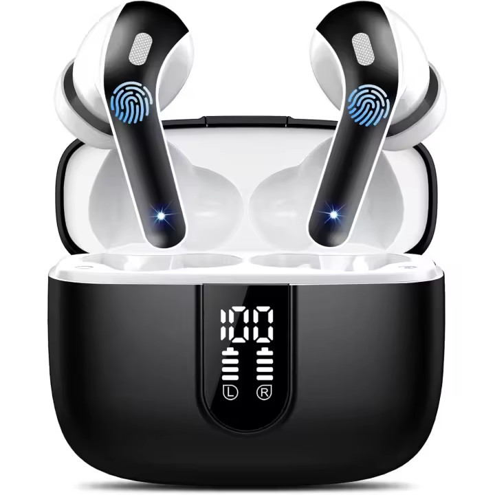 Auriculares Bluetooth, Auriculares Bluetooth 5,3, 4 Mic con Reducción de Ruido ENC, 50H con Graves, Cascos Inalambricos Bluetooth IP7 Impermeable, Carga rápida USB-C, Ajuste Cómodo - 1