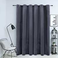 vidaXL Cortina Opaca con Anillas de Metal 290x245 cm Terciopelo Visillo Color Beige,  Crema,  Negro y mas - details 3