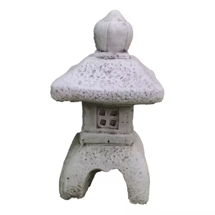 Farol Pagoda Oriental de Hormigón-Piedra 36cm. 1 Altura - Marca AnaParra - 1