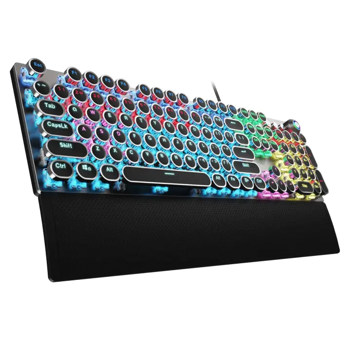 Teclado Mecánico AULA F2088 Retro Punk Con Teclas Redondas Para Gaming Compatible Con PC Laptop Tablet 104 Teclas Cableado RGB Retroiluminación - 1